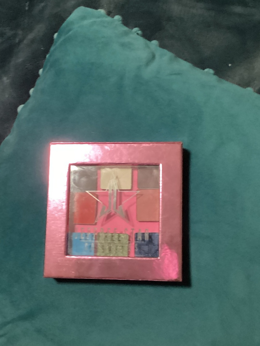 Jeffree Star Eyeshadow Palette with Pink Metallic Case and Multi Hues